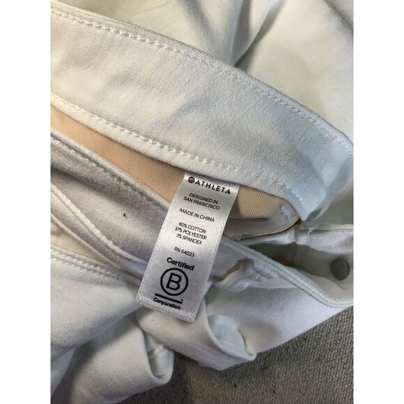 Athleta Women White Jeans Sz. 4 Sculptek Stretch Skinny Athletic. Flex Comfort - Picture 9 of 12